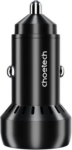 Choetech 60W Duo Fast Charge Autolader USB-A + USB-C Zwart afbeelding 2