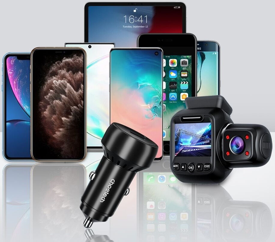 Choetech 60W Duo Fast Charge Autolader USB-A + USB-C Zwart afbeelding 5