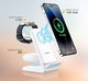 Choetech 3-in-1 Draadloze Oplader 15W Smartphone/Oortjes/Watch Wit afbeelding 3