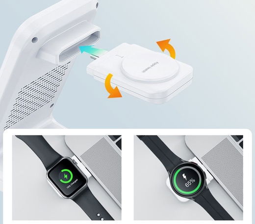 Choetech 3-in-1 Draadloze Oplader 15W Smartphone/Oortjes/Watch Wit afbeelding 5