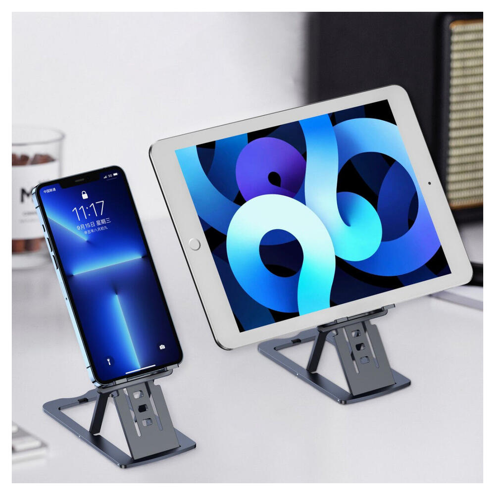 Choetech Opvouwbare Verstelbare Bureau Houder Telefoon/Tablet Grijs afbeelding 3