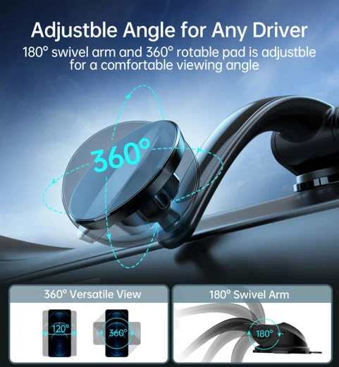 Choetech 360° Verstelbare Dashboard/Raam MagSafe Telefoon Houder Auto afbeelding 6