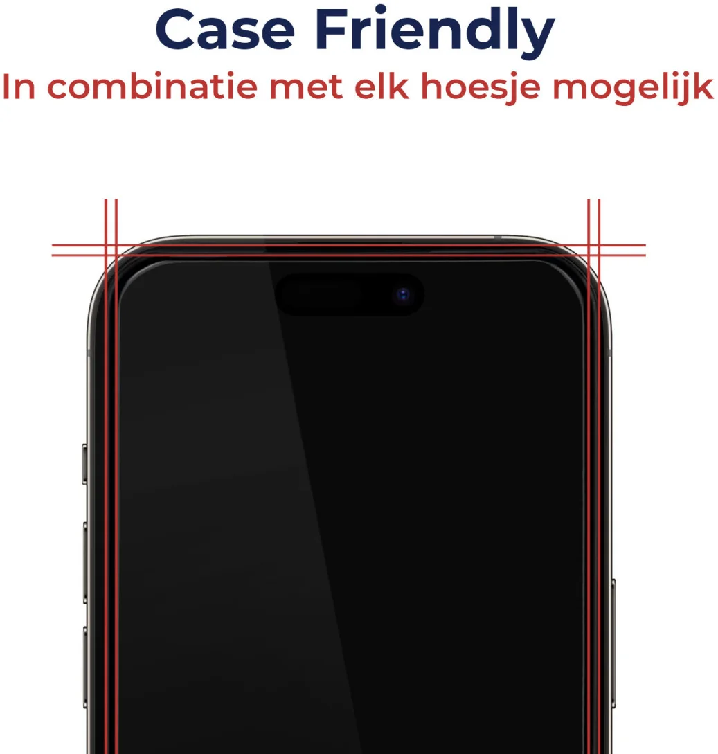 Rosso Apple iPhone 15 Tempered Glass met Installatietray Case Friendly afbeelding 4