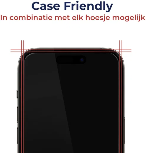 Rosso Apple iPhone 15 Tempered Glass met Installatietray Case Friendly afbeelding 4