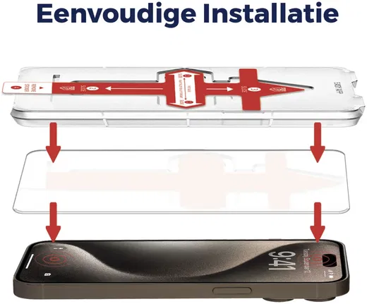Rosso Apple iPhone 15 Pro Max Tempered Glass met Installatietray afbeelding 2