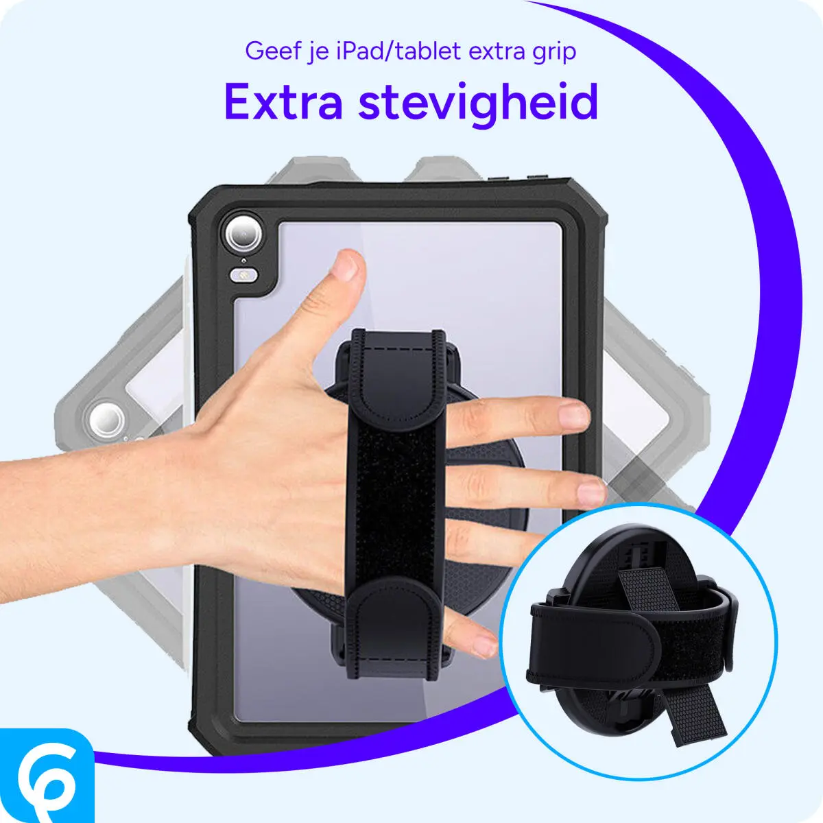 360° Draaibare Handriem Tablet Houder Geschikt voor oa iPad/Samsung afbeelding 2