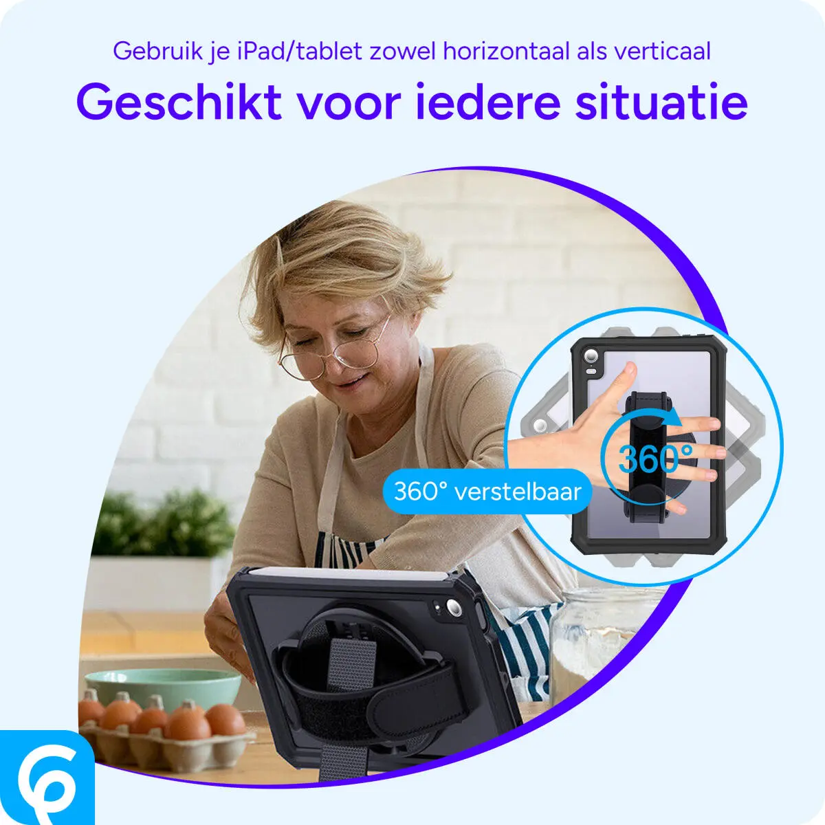 360° Draaibare Handriem Tablet Houder Geschikt voor oa iPad/Samsung afbeelding 5