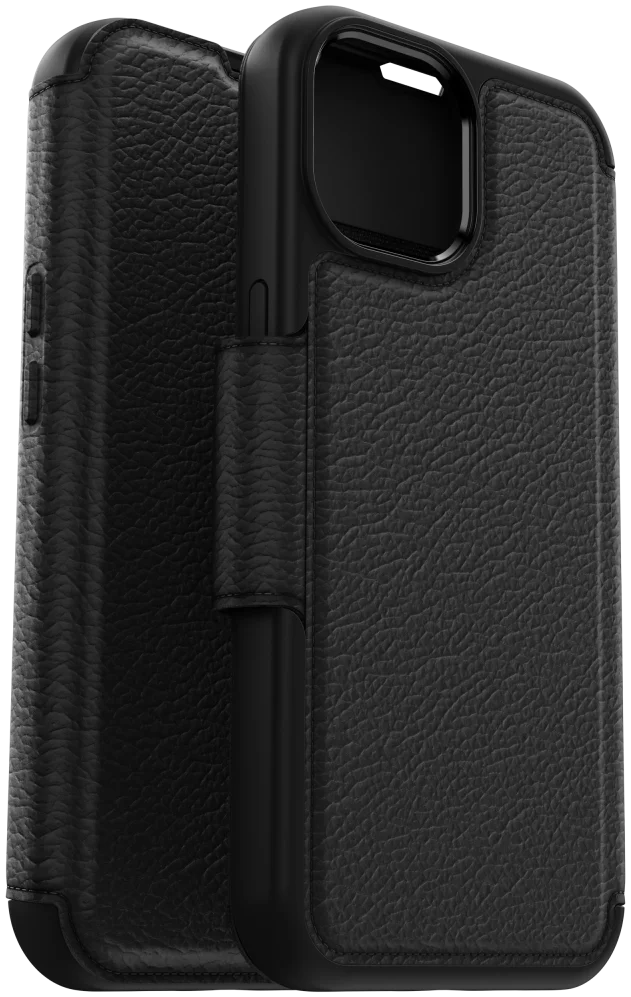 OtterBox Strada iPhone 15 Hoesje MagSafe Book Case Echt Leer Zwart afbeelding 6