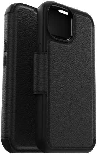 OtterBox Strada iPhone 15 Hoesje MagSafe Book Case Echt Leer Zwart afbeelding 6