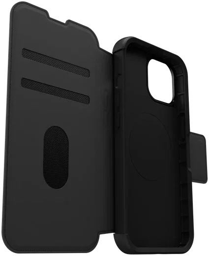 OtterBox Strada iPhone 15 Hoesje MagSafe Book Case Echt Leer Zwart afbeelding 8