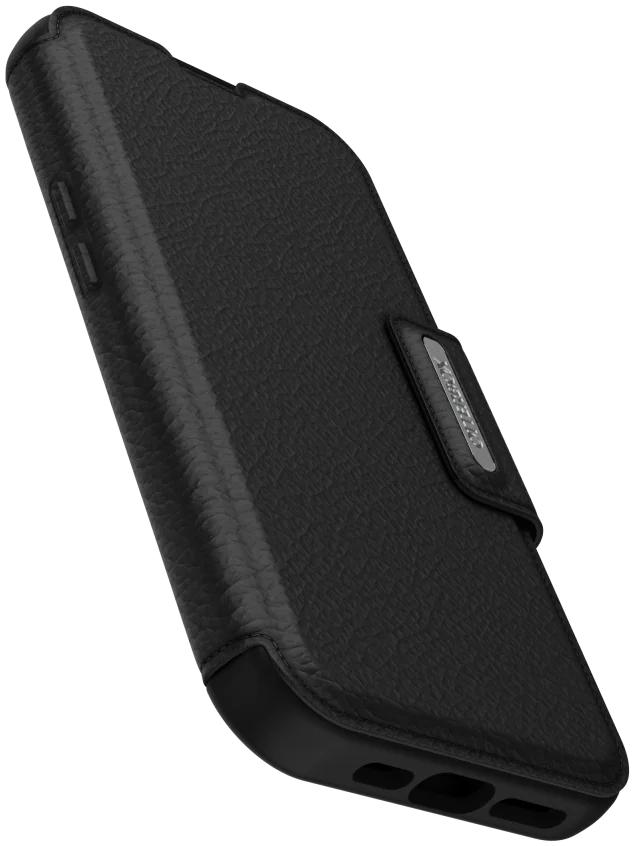 OtterBox Strada iPhone 15 Hoesje MagSafe Book Case Echt Leer Zwart afbeelding 10