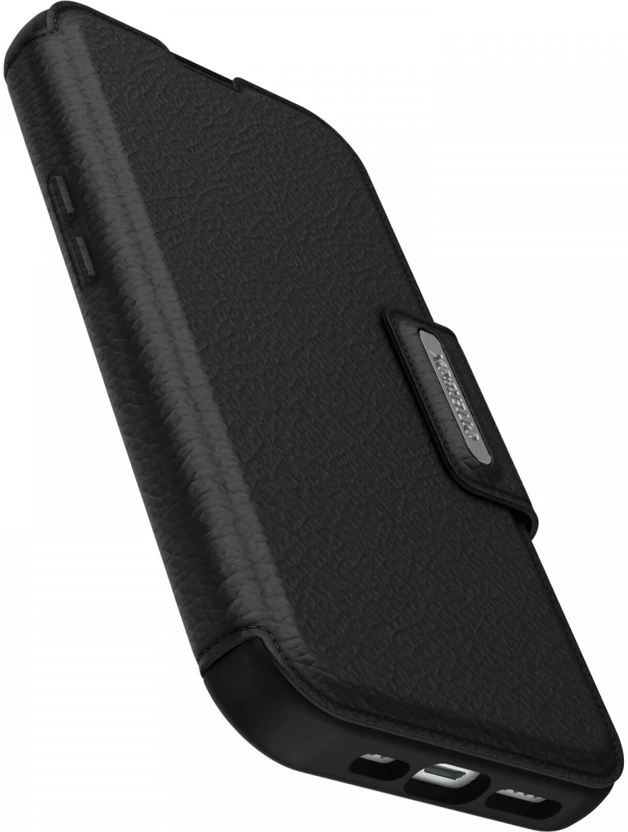 OtterBox Strada iPhone 15 Hoesje MagSafe Book Case Echt Leer Zwart afbeelding 5