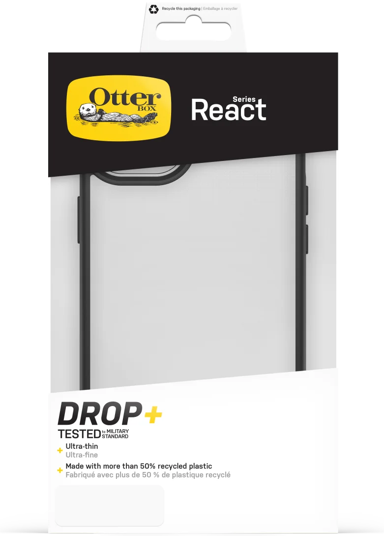 OtterBox React Apple iPhone 15 Plus Hoesje Transparant Zwart afbeelding 8