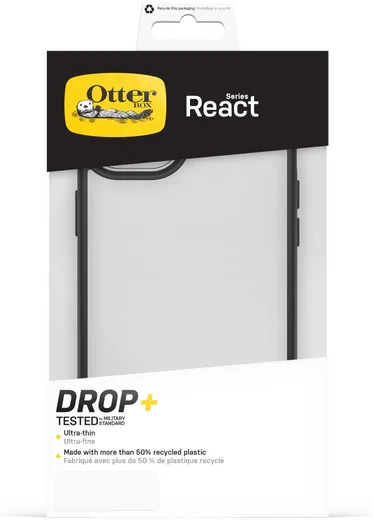 OtterBox React Apple iPhone 15 Plus Hoesje Transparant Zwart afbeelding 8