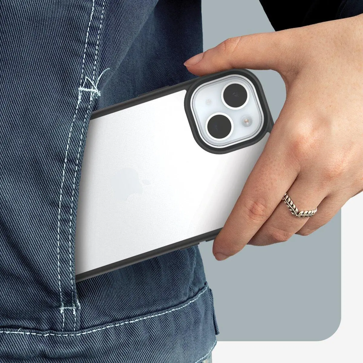 OtterBox React Apple iPhone 15 Plus Hoesje Transparant Zwart afbeelding 4