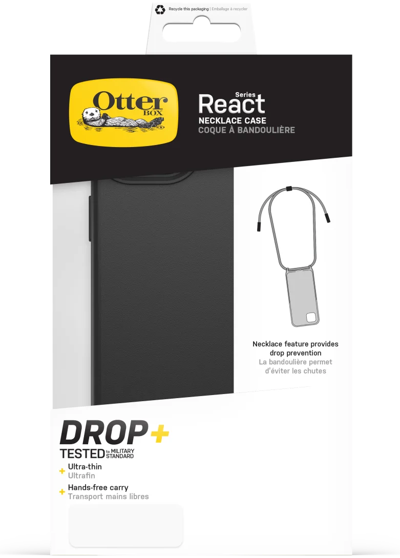 OtterBox React Necklace MagSafe iPhone 14 Plus Hoesje Koord Zwart afbeelding 11