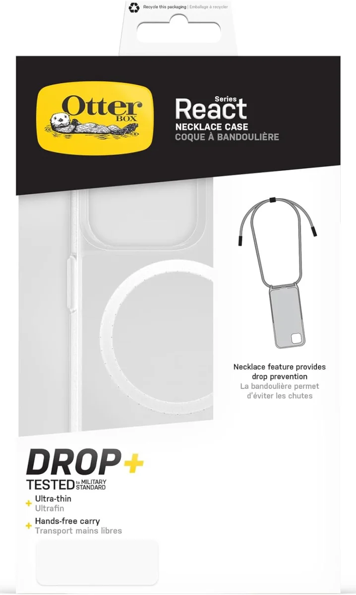 OtterBox React Necklace MagSafe iPhone 15 Pro Hoesje Koord Transparant afbeelding 10
