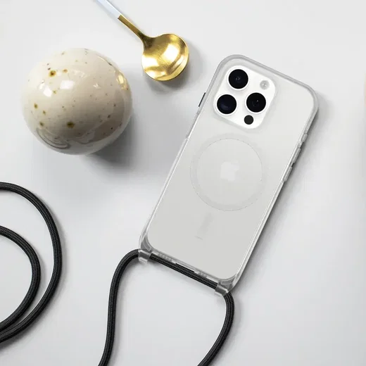 OtterBox React Necklace MagSafe iPhone 15 Pro Hoesje Koord Transparant afbeelding 5