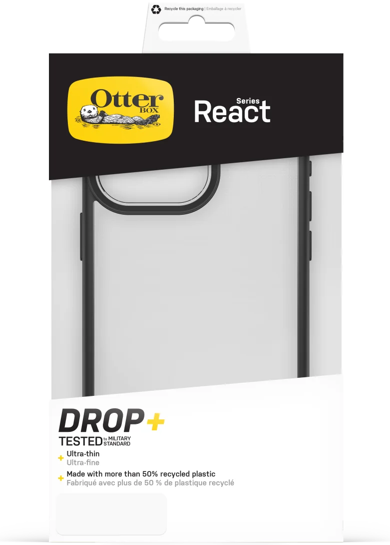 OtterBox React Apple iPhone 15 Pro Max Hoesje Transparant Zwart afbeelding 9