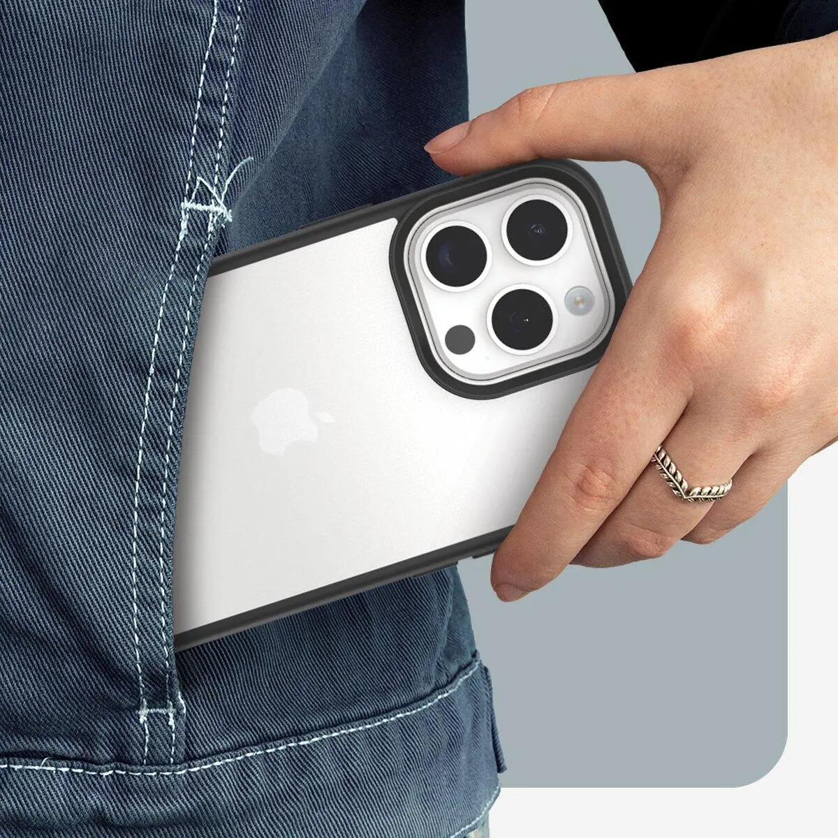 OtterBox React Apple iPhone 15 Pro Max Hoesje Transparant Zwart afbeelding 6