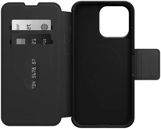 OtterBox Strada iPhone 15 Pro Max Hoesje MagSafe Book Case Leer Zwart afbeelding 7
