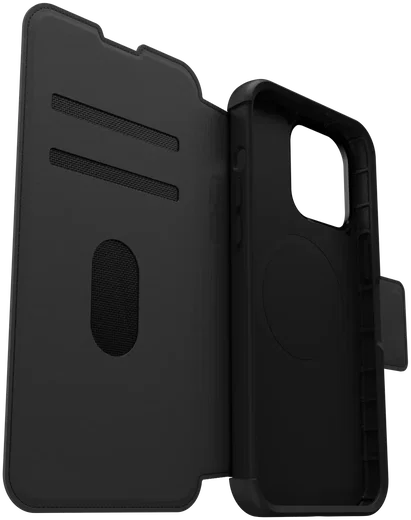 OtterBox Strada iPhone 15 Pro Max Hoesje MagSafe Book Case Leer Zwart afbeelding 10