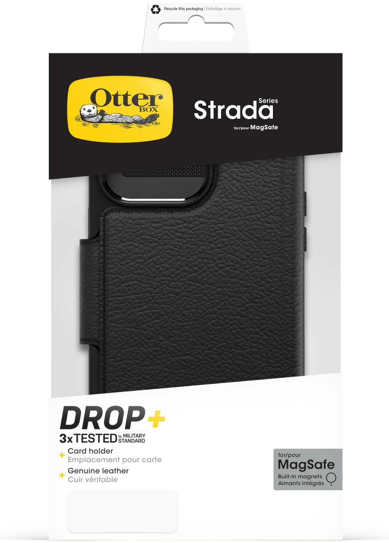OtterBox Strada iPhone 15 Pro Max Hoesje MagSafe Book Case Leer Zwart afbeelding 11