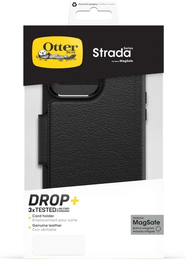 OtterBox Strada iPhone 15 Pro Max Hoesje MagSafe Book Case Leer Zwart afbeelding 11