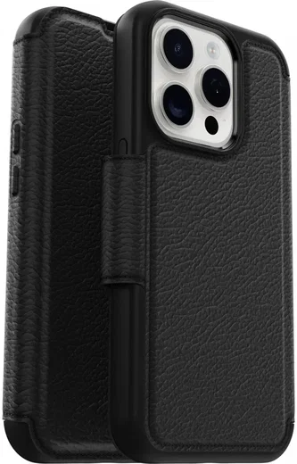 OtterBox Strada iPhone 15 Pro Max Hoesje MagSafe Book Case Leer Zwart afbeelding 1