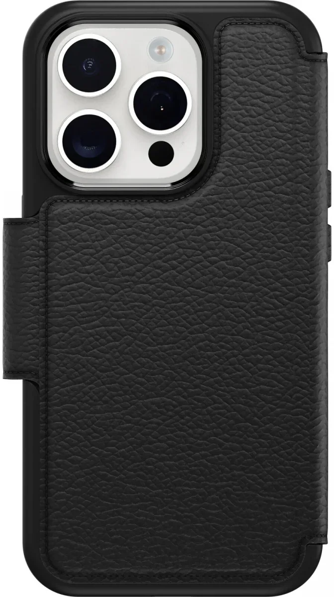 OtterBox Strada iPhone 15 Pro Max Hoesje MagSafe Book Case Leer Zwart afbeelding 5