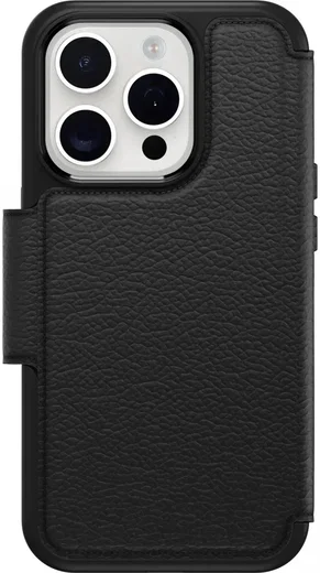 OtterBox Strada iPhone 15 Pro Max Hoesje MagSafe Book Case Leer Zwart afbeelding 5