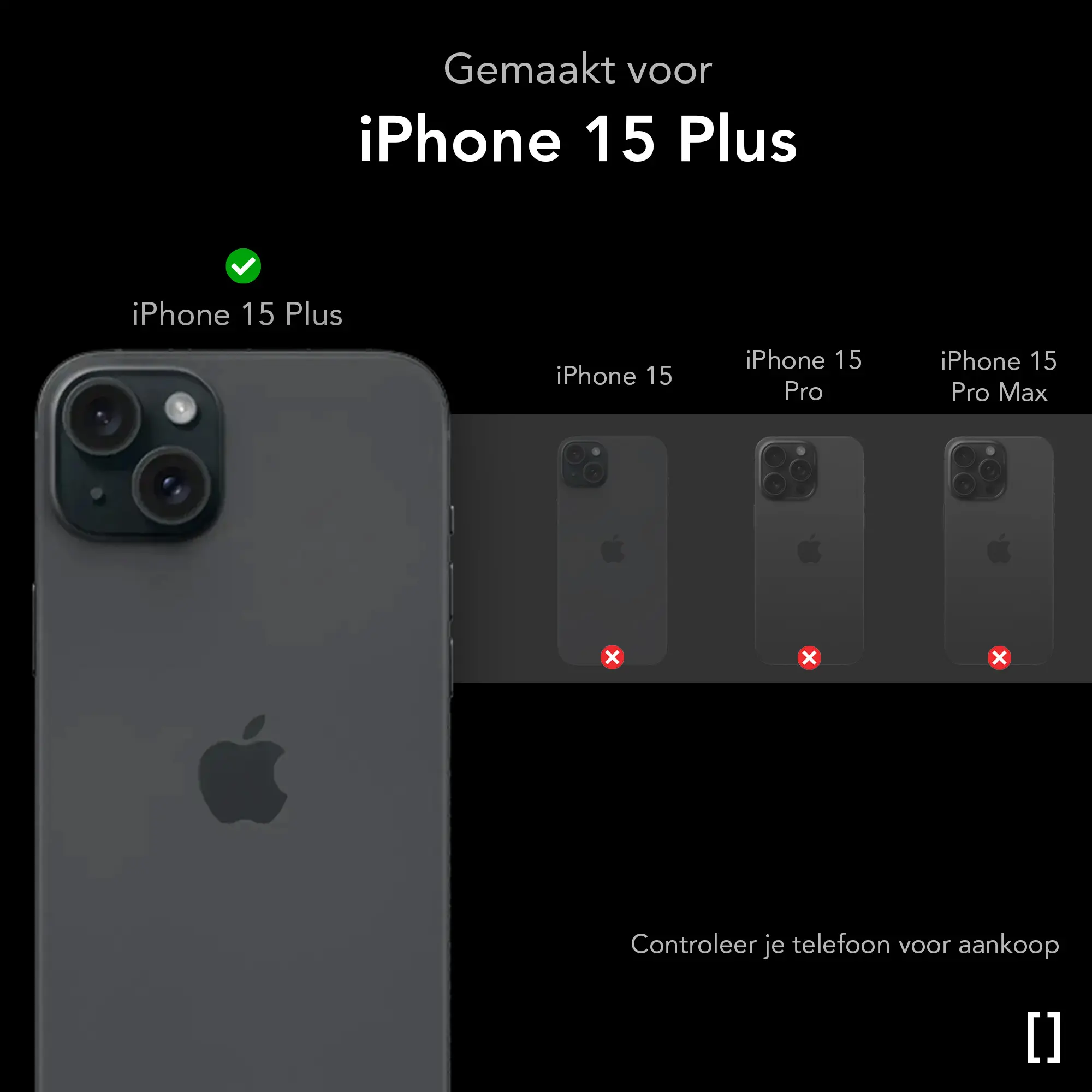 NEKIT Apple iPhone 15 Plus Hoesje met MagSafe Back Cover Dun Zwart afbeelding 4