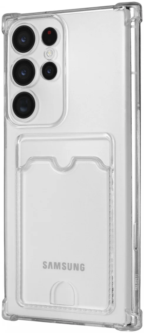 Samsung Galaxy S23 Ultra Hoesje Dun TPU met Pasjeshouder Transparant afbeelding 1