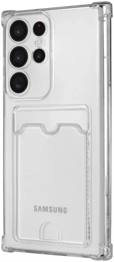 Samsung Galaxy S23 Ultra Hoesje Dun TPU met Pasjeshouder Transparant afbeelding 1