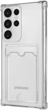 Samsung Galaxy S23 Ultra Hoesje Dun TPU met Pasjeshouder Transparant