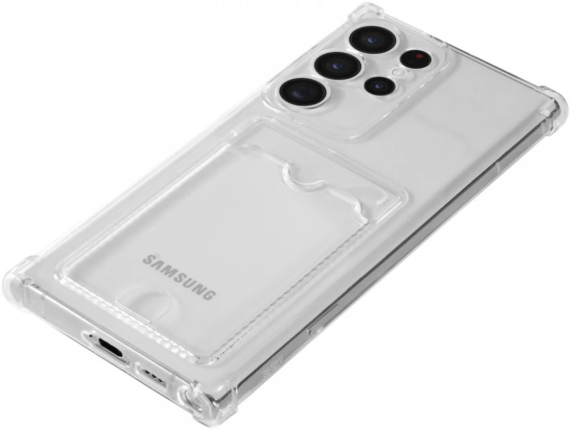 Samsung Galaxy S23 Ultra Hoesje Dun TPU met Pasjeshouder Transparant afbeelding 8