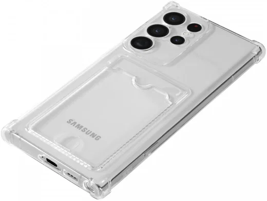 Samsung Galaxy S23 Ultra Hoesje Dun TPU met Pasjeshouder Transparant afbeelding 8