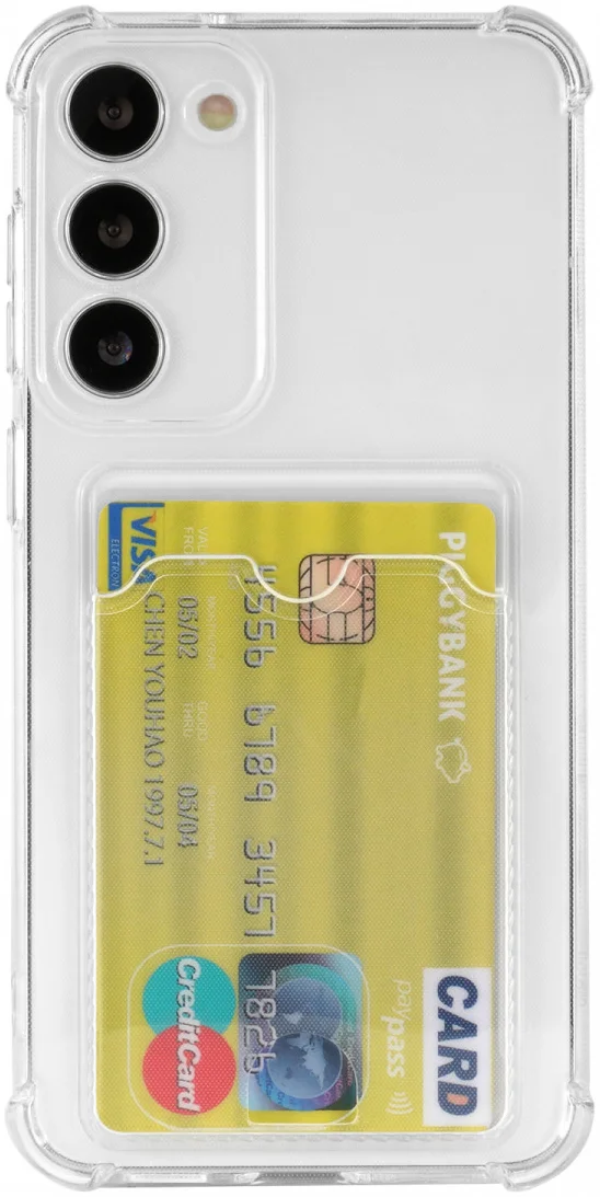 Samsung Galaxy S23 Plus Hoesje Dun TPU met Pasjeshouder Transparant afbeelding 1