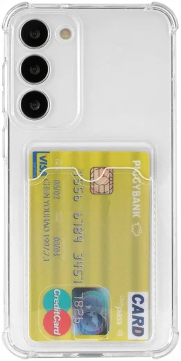 Samsung Galaxy S23 Hoesje Dun TPU met Pasjeshouder Transparant afbeelding 2