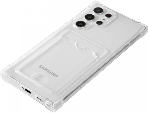 Samsung Galaxy S22 Ultra Hoesje Dun TPU met Pasjeshouder Transparant afbeelding 8