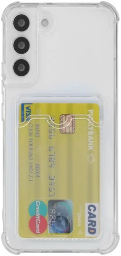 Samsung Galaxy S22 Plus Hoesje Dun TPU met Pasjeshouder Transparant afbeelding 2
