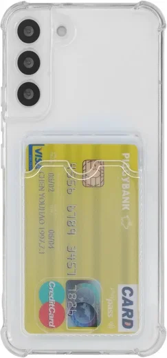 Samsung Galaxy S22 Hoesje Dun TPU met Pasjeshouder Back Cover Transparant afbeelding 3