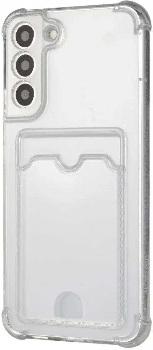 Samsung Galaxy S22 Hoesje Dun TPU met Pasjeshouder Back Cover Transparant afbeelding 1