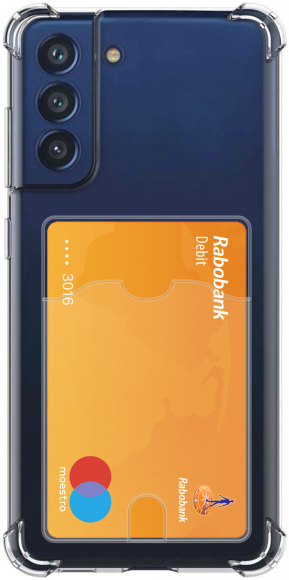Samsung Galaxy S21 FE Hoesje Dun TPU met Pasjeshouder Transparant afbeelding 1
