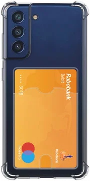 Samsung Galaxy S21 FE Hoesje Dun TPU met Pasjeshouder Transparant