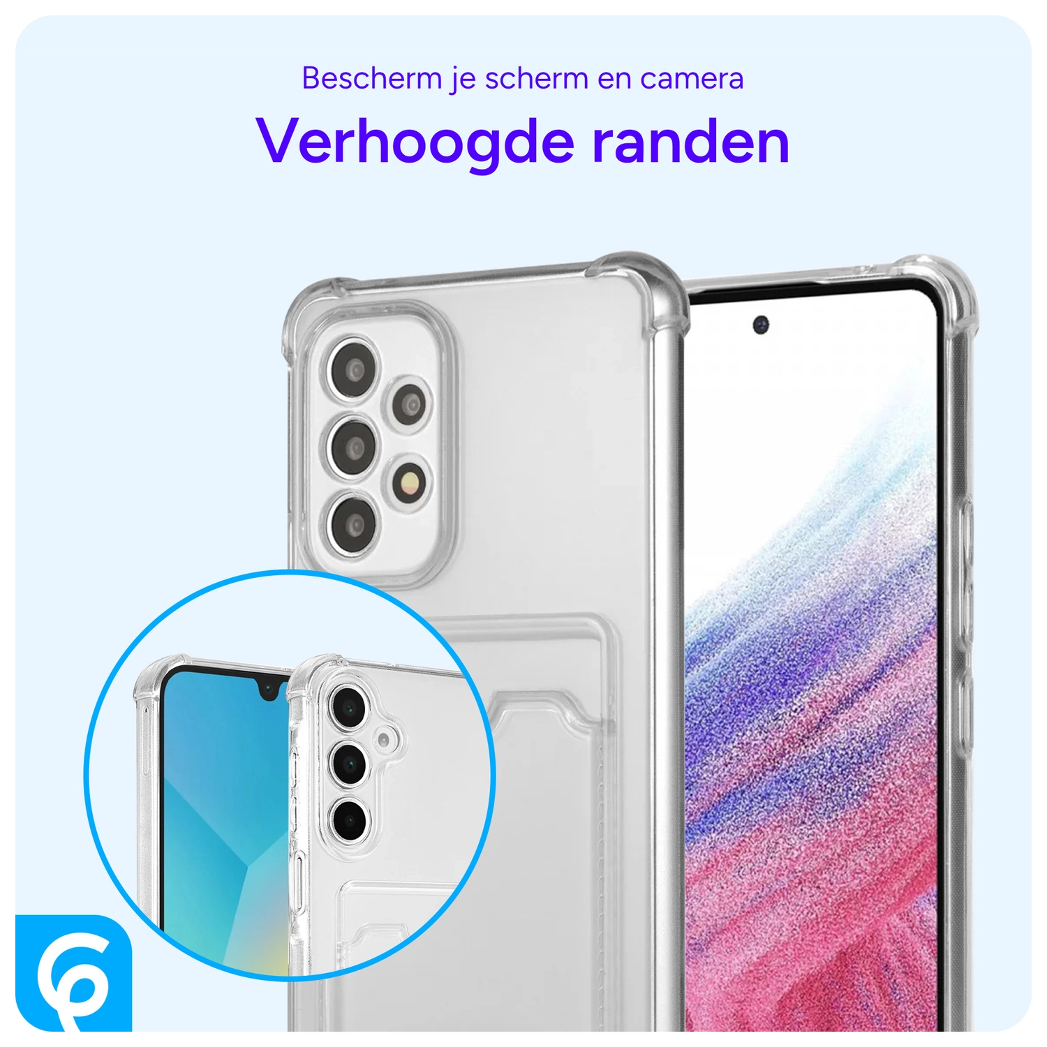 Samsung Galaxy A53 Hoesje Dun TPU met Pasjeshouder Transparant afbeelding 3