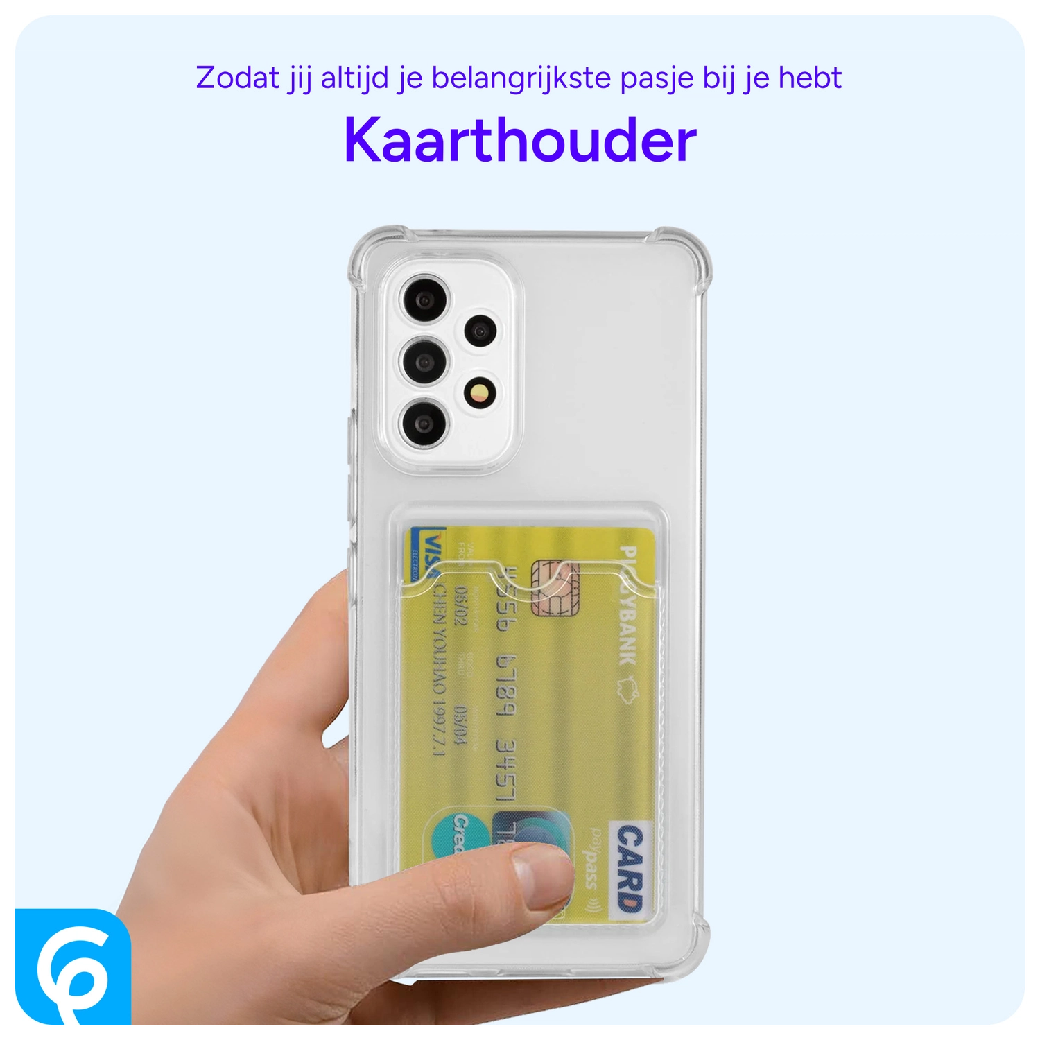 Samsung Galaxy A53 Hoesje Dun TPU met Pasjeshouder Transparant afbeelding 5