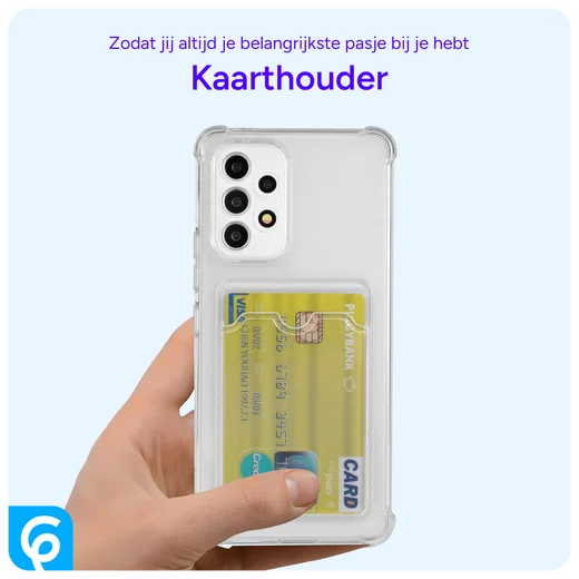 Samsung Galaxy A53 Hoesje Dun TPU met Pasjeshouder Transparant afbeelding 5
