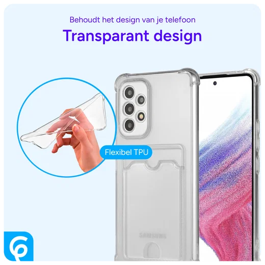 Samsung Galaxy A53 Hoesje Dun TPU met Pasjeshouder Transparant afbeelding 6