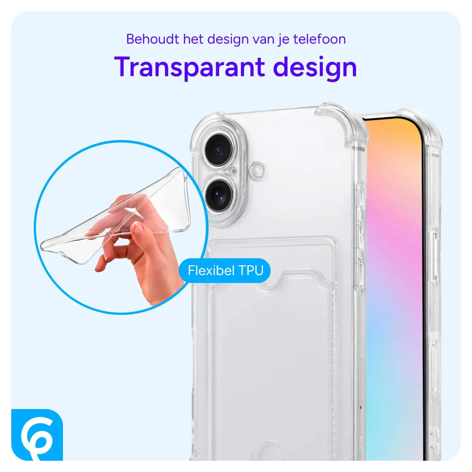 Samsung Galaxy A33 Hoesje Dun TPU met Pasjeshouder Transparant afbeelding 5